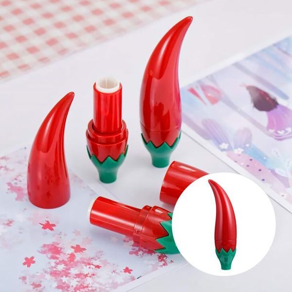 

storage bottles & jars 12pcs creative chili shaped empty lipstick tube refillable lip holder (red)