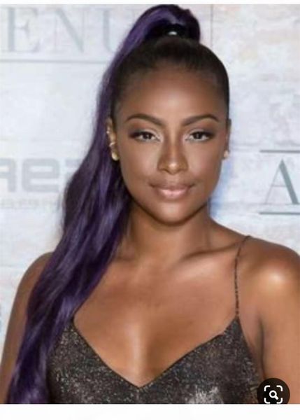 

custom colorful wavy ponytail hairpiece, Black