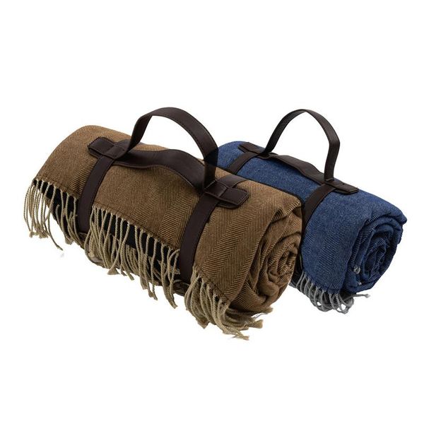 

outdoor pads thicken camping mat beach picnic portable blanket with pu leather strap folding travel for hiking 150*200cm