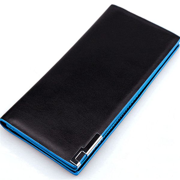 

2020 fashion men long section bifold business leather mens wallet card holder coin wallet id credit purse carteras mujer quality, Red;black