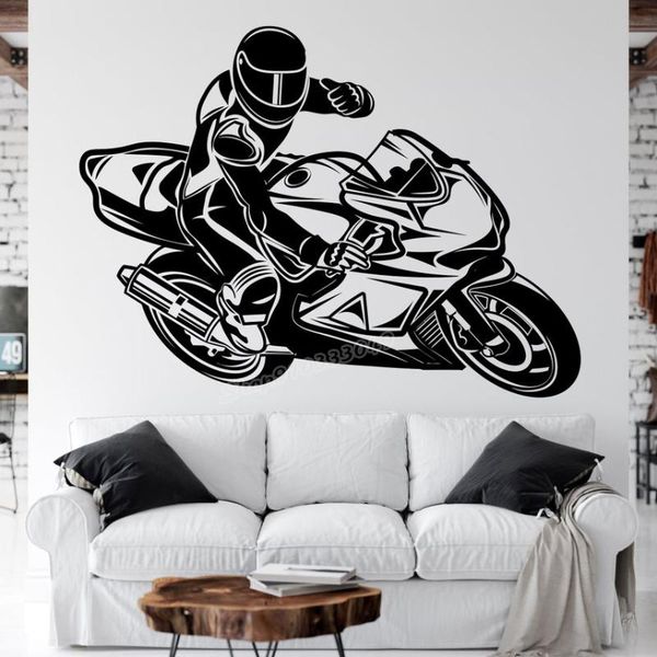 

wall stickers motorcycle decal motorcross style dirt biker sticker bike decals kids boys teenager room decor c454