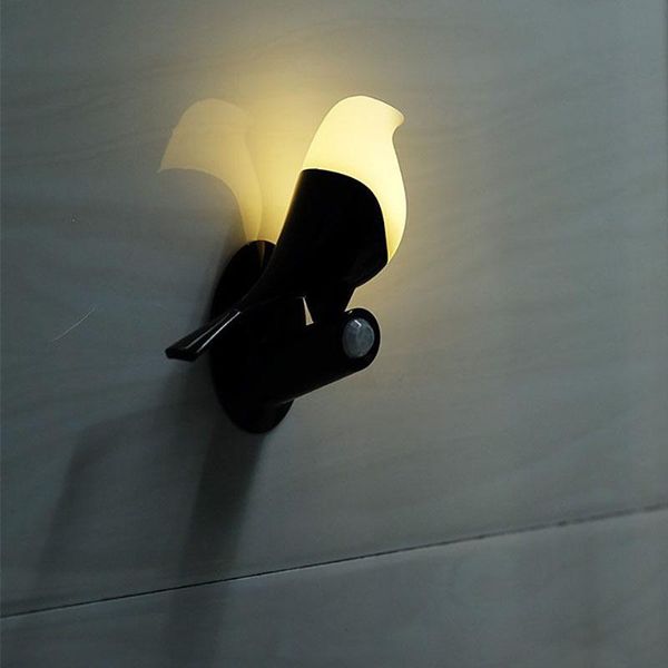 

wall lamp intelligent induction light creative usb charging night mini bird shaped human body baby led