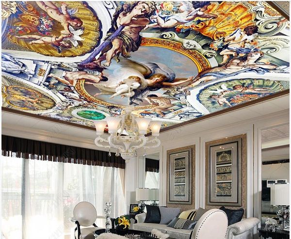 

3d ceiling murals wallpaper custom p the coming of the goddess of luck and angels home decor 3d wall mural wallpaper in the living room