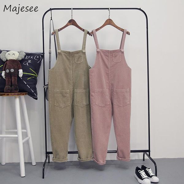 

women's jumpsuits & rompers women solid pink kawaii females womens trousers korean style ulzzang harajuku all-match loose simple studen, Black;white