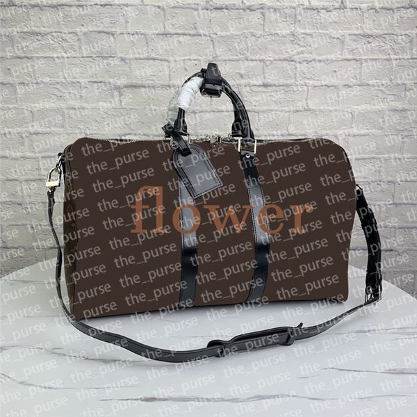 

fashion duffel bags coated canvas overnight bag with lock and shoulder strap