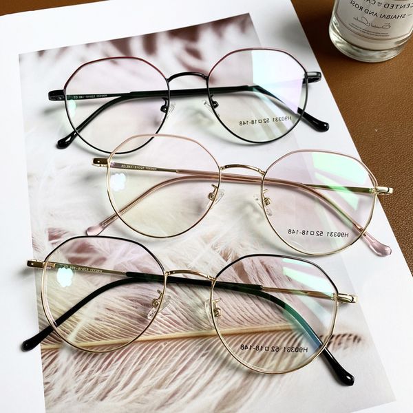 

2021 new fashion net red pigment metal myopia glasses frame, White;black