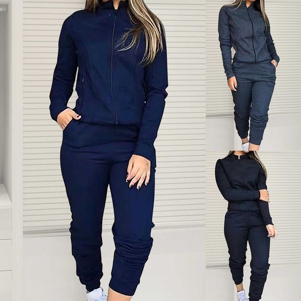 

winter training suit 2 delicate effen trunks + broek sportwear women sports women's set sweatshirt pack, Gray