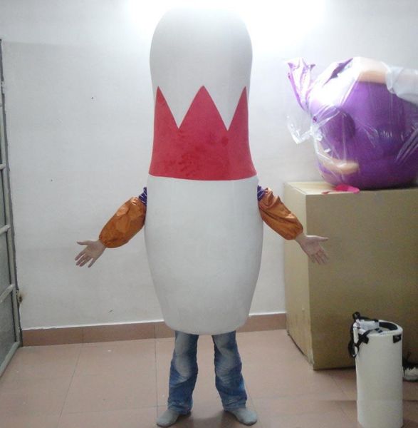 Clube Bowling Mascot Traje Fato De Dia das Bruxas Festa de Natal Festa de Desenhos Animados Personagem de Desenhos Animados Terno Adulto Mulheres Vestido Carnaval Unisex Adultos