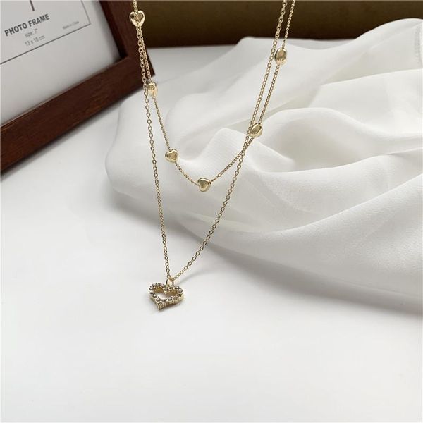 

pendant necklaces shamir double personality love necklace female, japan and super fairy maiden collarbone chain women jewelry gifts, Silver