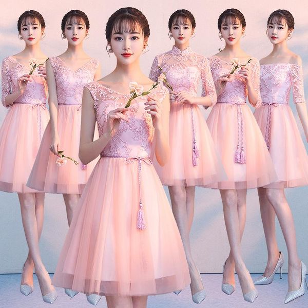 

ethnic clothing bridesmaid dress robes sisters wedding party pink gifts for guests plus size cheongsam, Red