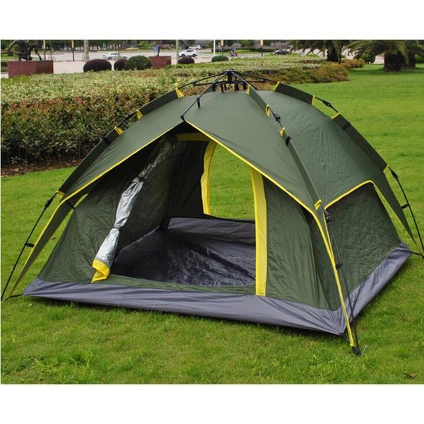 

waterproof camping hiking fishing tent separated dual layer travel tent 4 season anti uv beach shelt for 3-4 person family