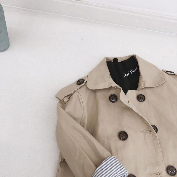 

jackets autumn korean style fashion boys oversized trench kids loose striped patchwork long coats children outwears, Blue;gray
