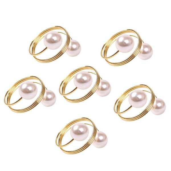 

napkin rings 6pcs restaurant el table decorated pearl ring christmas clasps