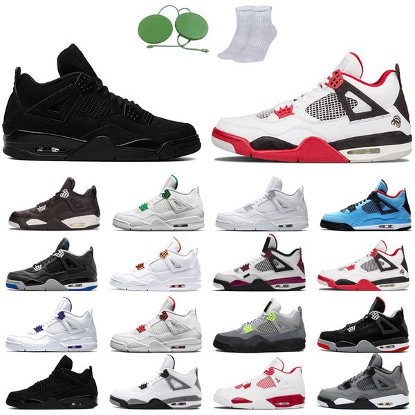 

4s man basketball shoes cool fashion color black cat court purple university red neon bred alternate motorsport orange metallic dark white c