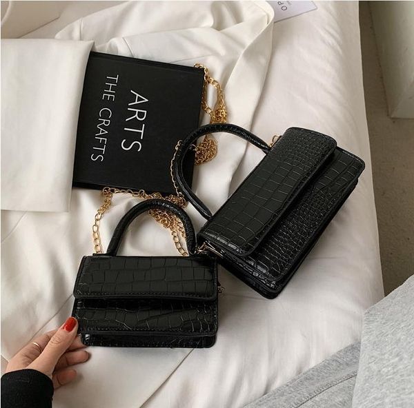 

shoulder bags crocodile ladies chunky chain handbag one-shoulder messenger bag women's