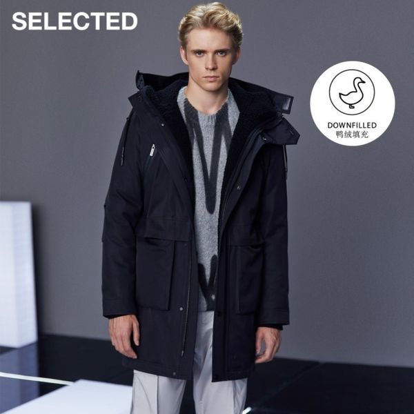 

men's long coat, duck feather, novelty, 420412031, Black