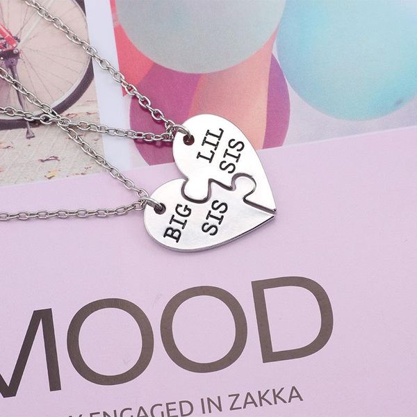 

pendant necklaces collar con dije de corazÃ³n cristal para mujer, mejor amigo, tai chi, siempre, colgante amistad, Silver