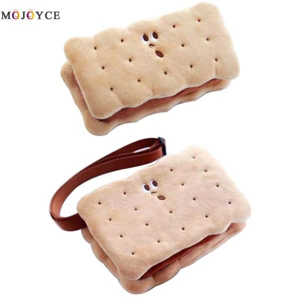 

creative biscuit shoulder bags baby kids plush stationery storage bags