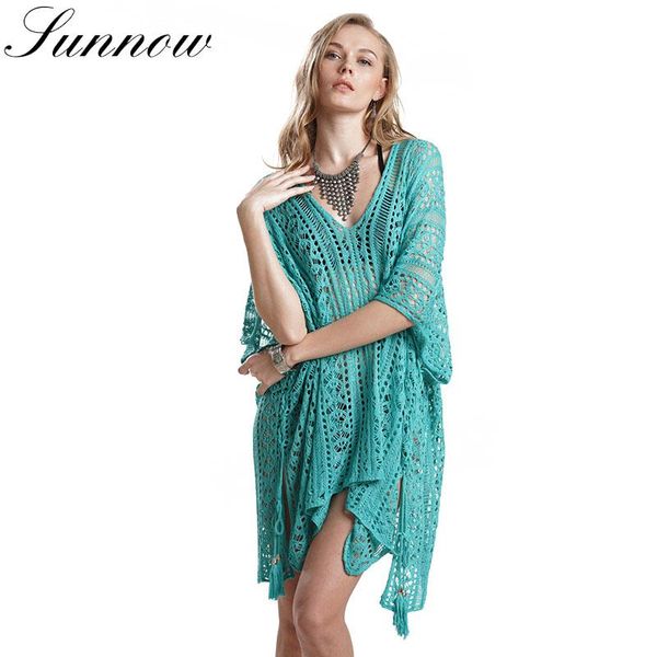 

women's sweaters sunnow 2021 spring summer beach hollow out pullovers women knitted lady hand hook vacation loose shirts clothes, White;black