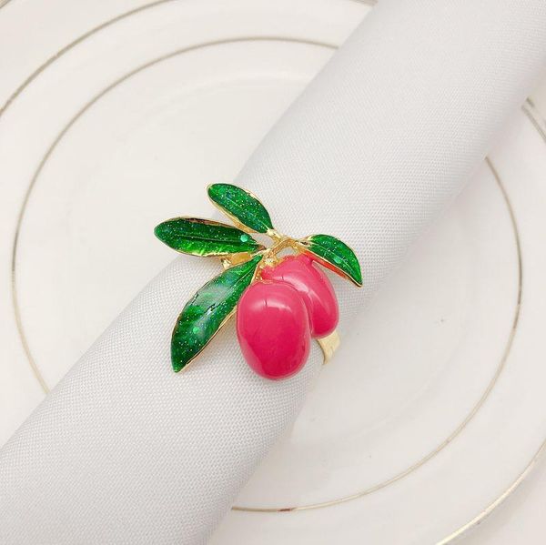 

napkin rings 10pcs/lot red el fruit jujube ring buckle