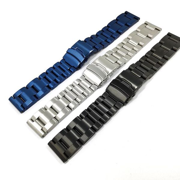 

watch bands shadowshark 22mm/24mm band thickness 5.7mm sports waterproof stainless steel strap, Black;brown