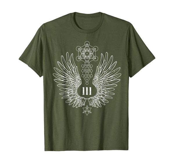 

angel number 111 sacred geometry healing t-shirt, White;black