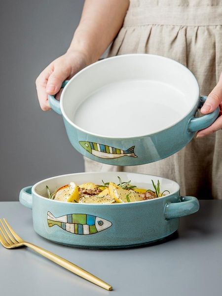 

flatware sets binaural plate ceramic bowl dish soup red tableware