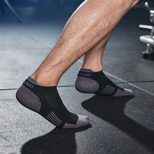 

sports socks men running athletic cycling ankle thin breathable quick dry marathon fitness short low cut, Black