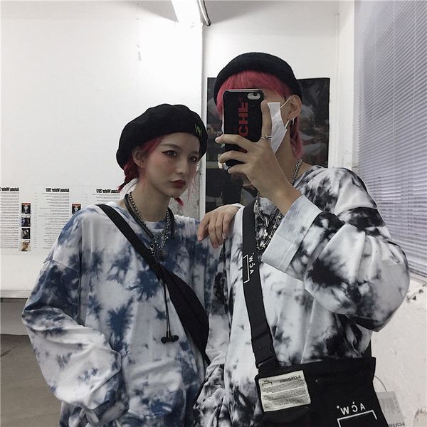 

2021 new camiseta de hip hop dos homens vero do lao-tingido tshirt streetwear casual japo 3d camisas solto high street dance t camisa pdxp, Black