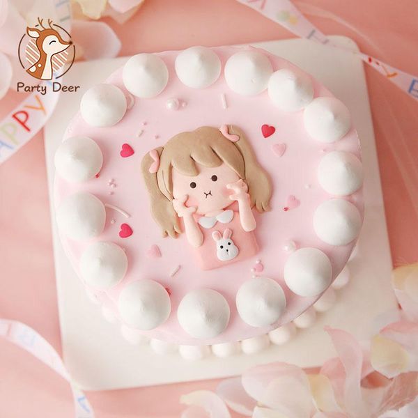 

other festive & party supplies pout sweet ponytail girl happy birthday cake er balloon heart decoration for baby shower dessert decor su