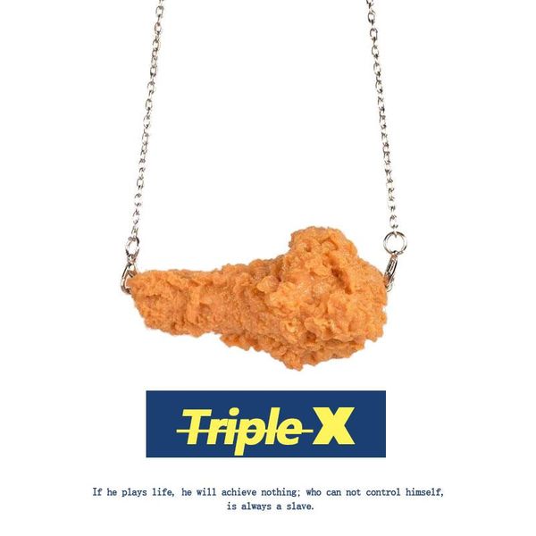 

pendant necklaces homemade fried chicken drumsticks necklace couple models fashion match, Silver