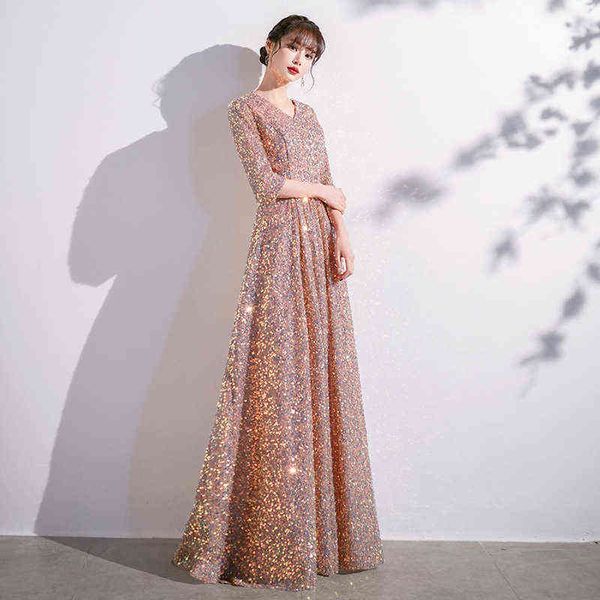 

prom luxury boutique occasion dresses temperament performance female long student xianqi conductor evening chorus head style, Black