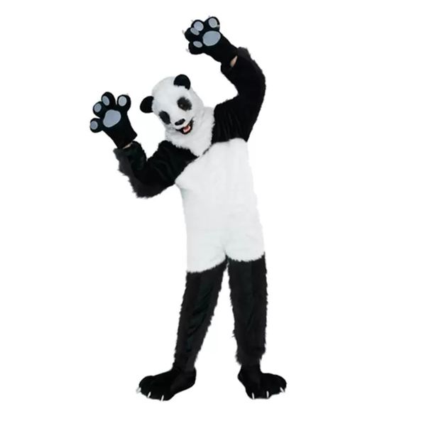 2022 Profissional BlackWhite Animal Mascot Traje Halloween Natal Fantasia Vestido Dos Desenhos Animados Personagem Personagem Terno Carnaval Unisex Adultos Outfit