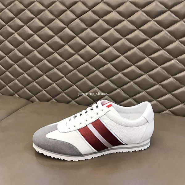 

luxury leisure shoes men low flat shoes real leather 2 colors mens shoes designer sneakers trainers size 38-44, Black