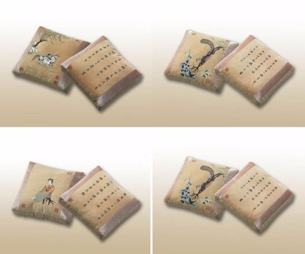

cushion/decorative pillow 4pcs classical fabric home sofa luxury cusion office bedding cushion animal landscape embroidery square 40x40cm