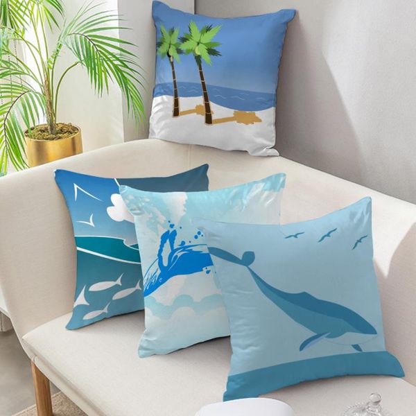 

pillow case nanacoba seaside scenery print cushion cover sea wave landscape po throw pillows covers for home sofa decor plush pillowcases