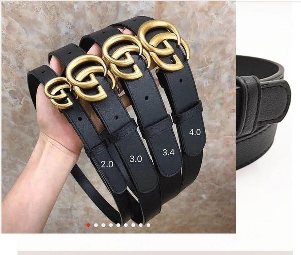 

2021 new fashion brand designer men belt women belts leather gold ggbuckle width 20mm 28mm 35mm 40mm belt, Black;brown