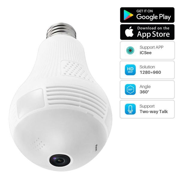 

cameras icsee hd 360Â° panoramic wifi 1080p ip camera light bulb home security video wireless cctv surveillance fisheye network