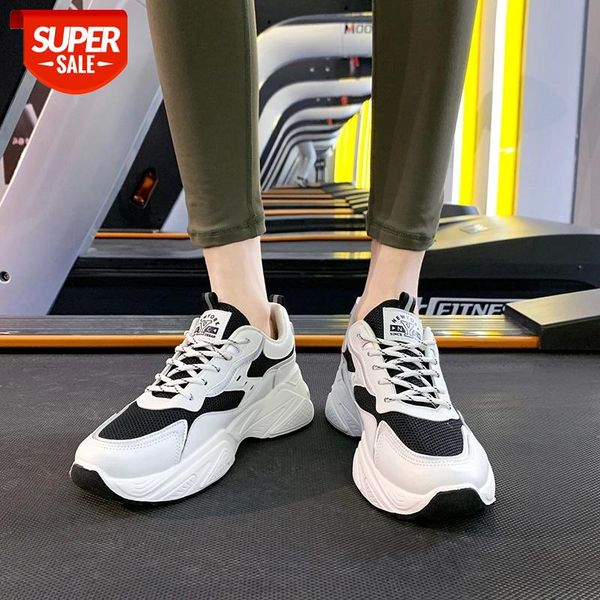 

women fashion white sneakers 2021 spring platform chunky casual shoes brand old dad shoes woman black vulcanized white #km08