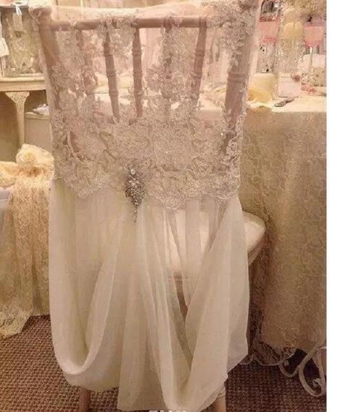 

2021 link for chair cover romantic beautiful chiffon lace real picture chair sashes colorful wedding supplies