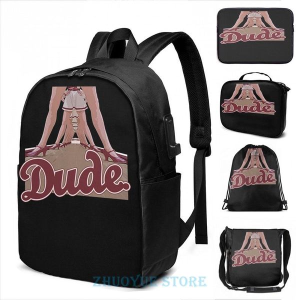 

backpack funny graphic print the big lebowski - dude usb charge men school bags women bag travel laptop