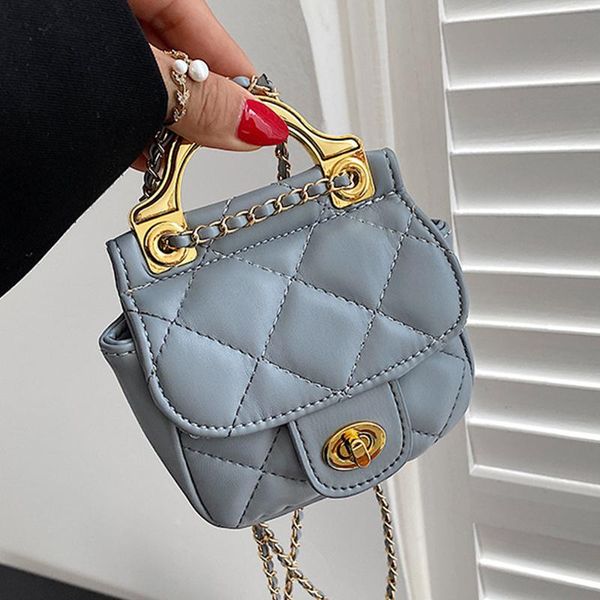 

evening bags lattice mini bag 2021 summer high-quality pu leather women's designer handbag chain messenger purses