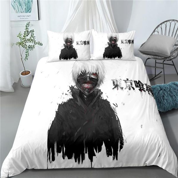 

bedding sets anime tokyo ghoul 3d printed set duvet covers comforter bedclothes bed linen  king size pillowcases