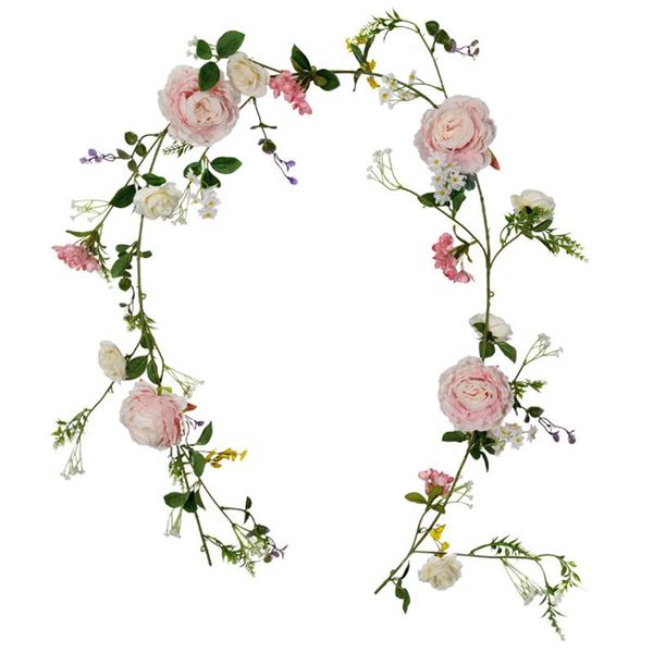 

vases artificial rattan flowers fake rose ivy hanging vine garland for home wedding decoration party festival wreaths