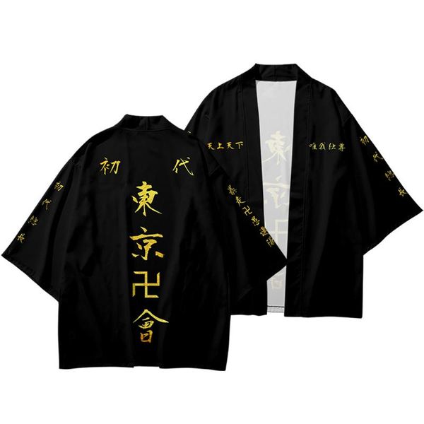 

ethnic clothing anime tokyo revengers kimono men/women cardigan haori yukata summer boy girl short sleeve shirt oversized, Red