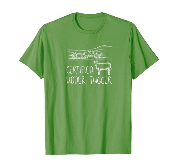 

certified udder tugger - fun for dairy farmers t-shirt, White;black