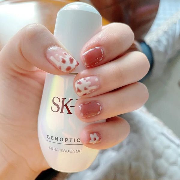 

false nails flow heart milk net red same lovely short removable nail patch 24 finished patches, Red;gold