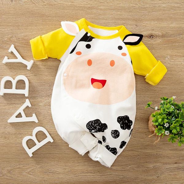 

born baby boy clothes cotton rompers jumpsuits cows infant babygrow toddler fall girl clothing things onesie, Blue