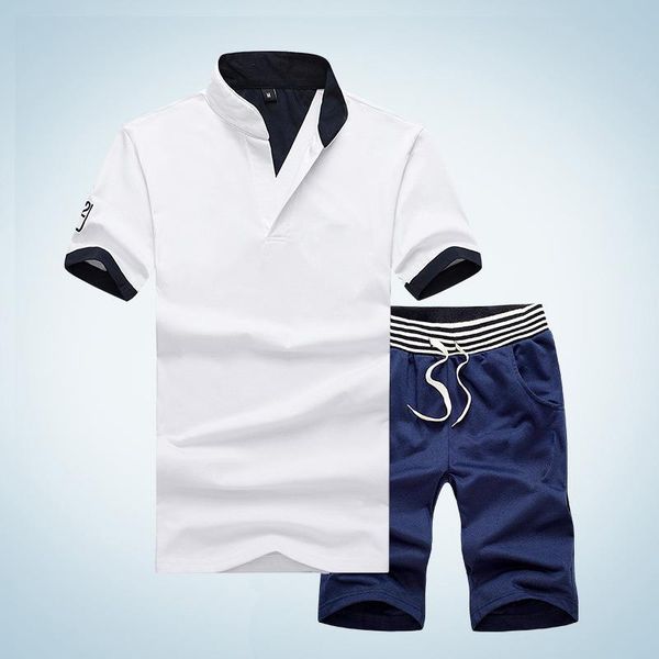 

mens 2 colour sports t-shirts outfit pieces set shorts size summer sleeve 5 short select tracksuit (m-4xl) tnkca, Black