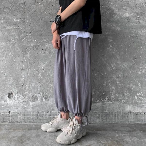 

women's pants & capris men's short sleeved pants, korean street clothes, hip-hop, tight, loose, nine points, wide legs, harem fash, Black;white